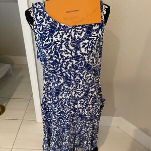 Lilly Pulitzer Blue and White Midi Dress